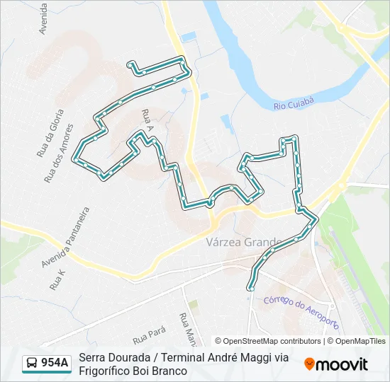 954A Bus Line Map