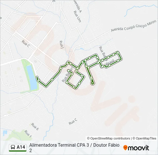 A14 Bus Line Map