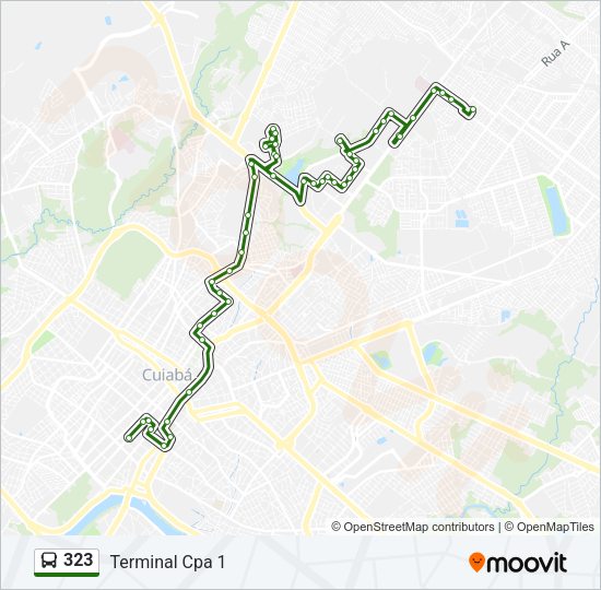 Mapa da linha 323 de ônibus