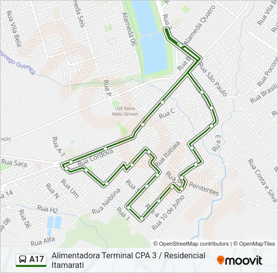 A17 Bus Line Map