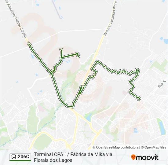 206C Bus Line Map