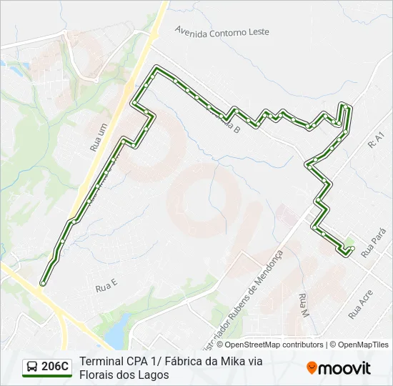 206C Bus Line Map