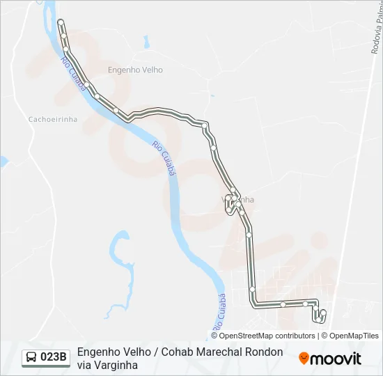 023B Bus Line Map