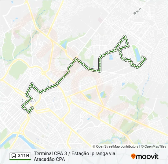 311B Bus Line Map