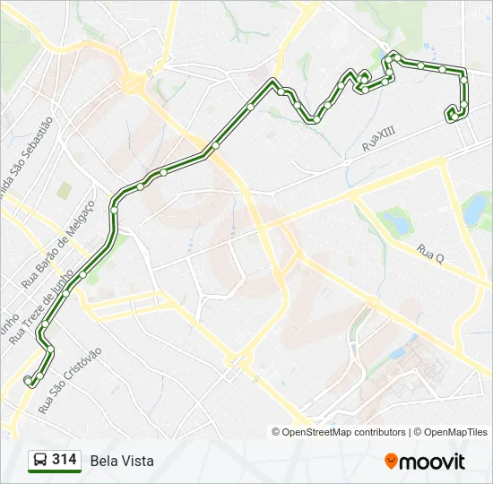314 Bus Line Map