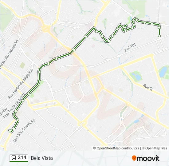 314 Bus Line Map