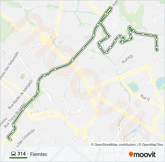 314 Bus Line Map