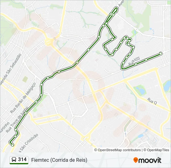 314 Bus Line Map