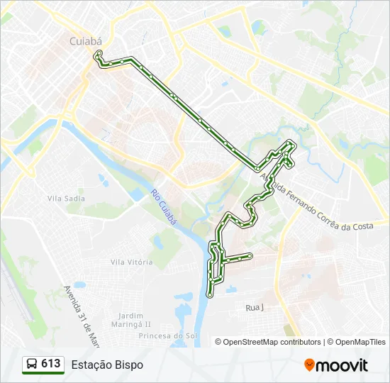 613 Bus Line Map