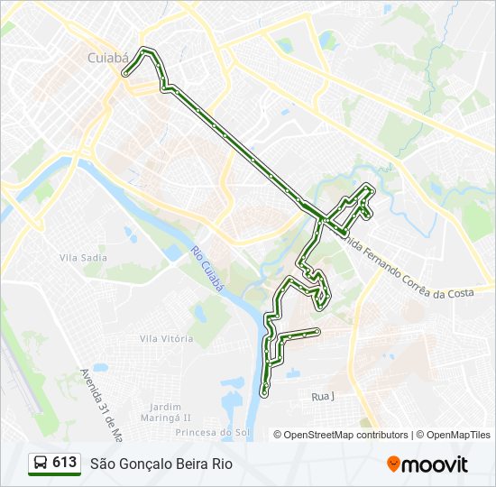 613 bus Line Map