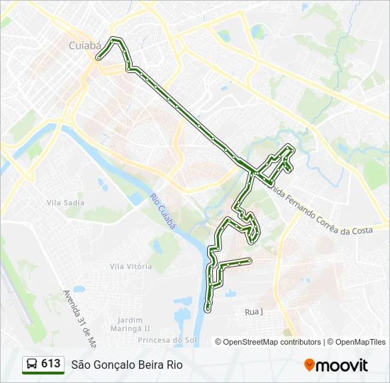 613 Bus Line Map
