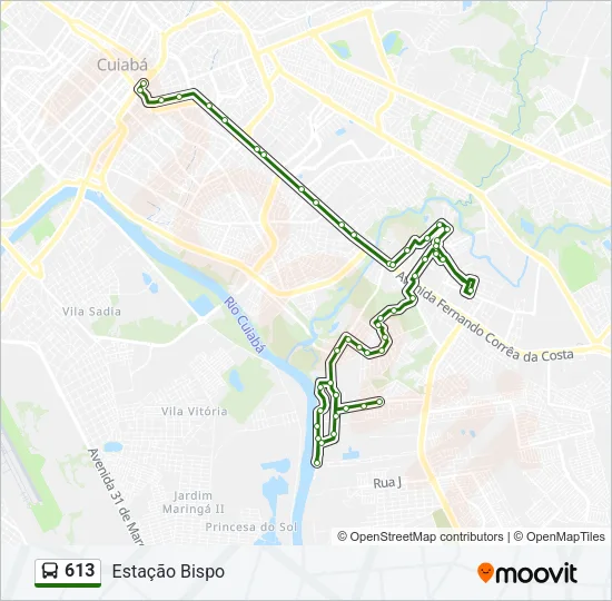613 Bus Line Map