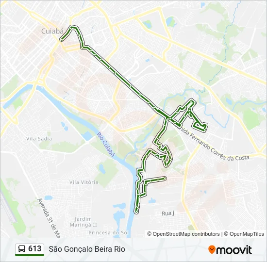 613 Bus Line Map