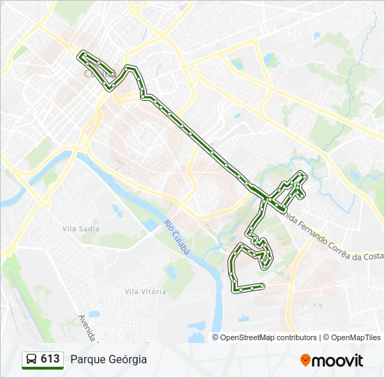 613 Bus Line Map