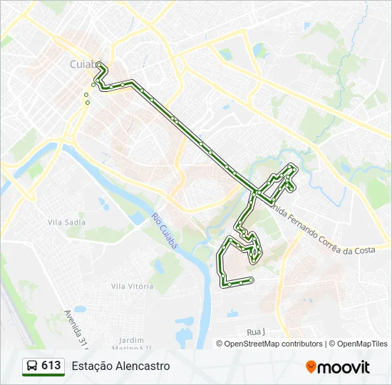 613 Bus Line Map