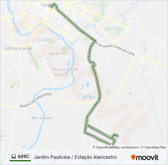 609C Bus Line Map