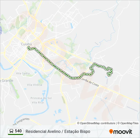 540 Bus Line Map