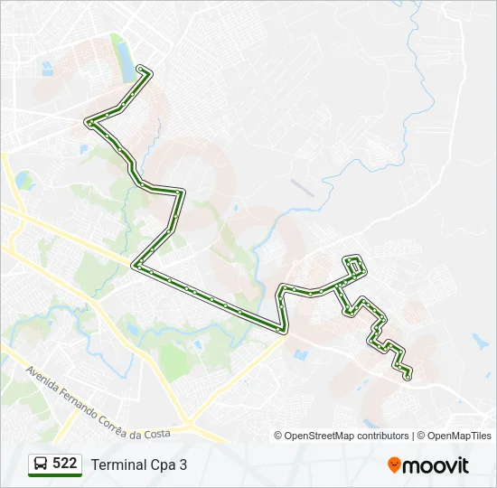 522 Bus Line Map
