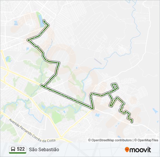 Mapa de 522 de autobús