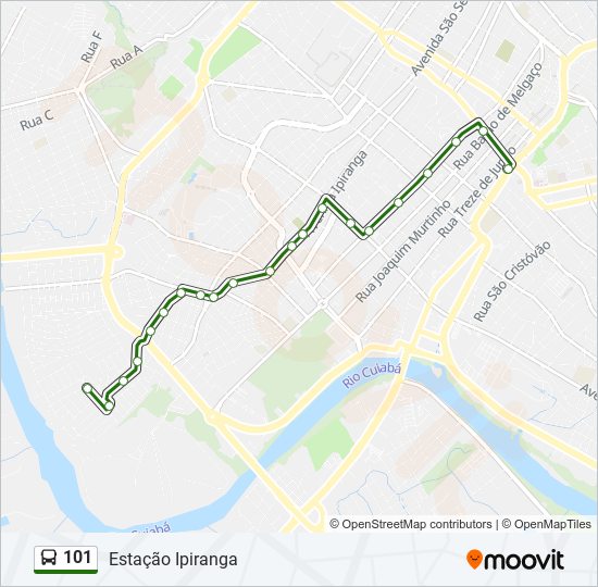 Mapa de 101 de autobús