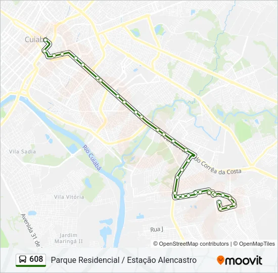 608 Bus Line Map