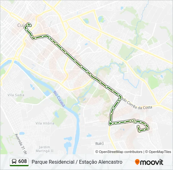 608 Bus Line Map