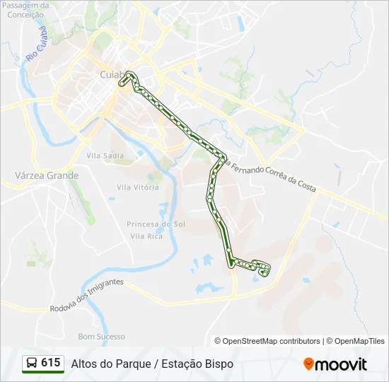 615 Bus Line Map