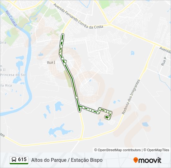 615 bus Line Map