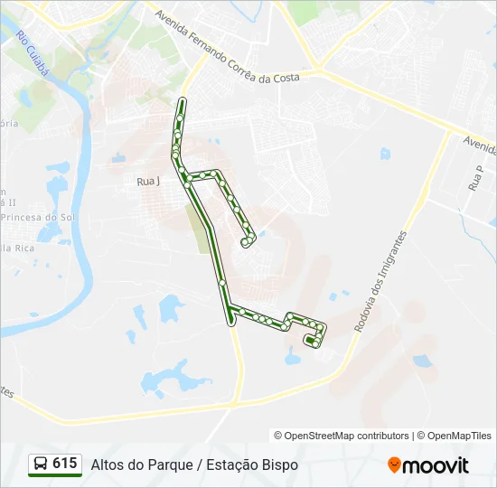 615 Bus Line Map
