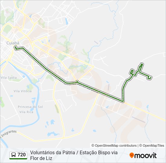 Mapa de 720 de autobús