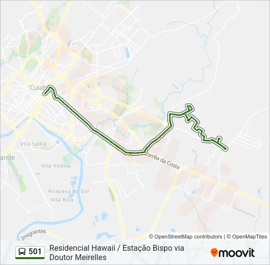 501 Bus Line Map
