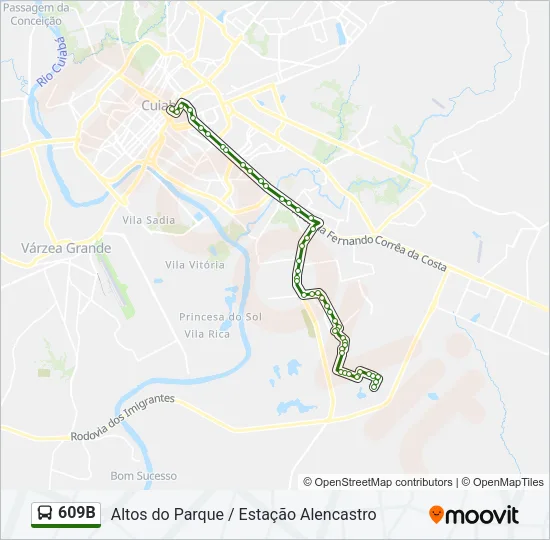 609B Bus Line Map