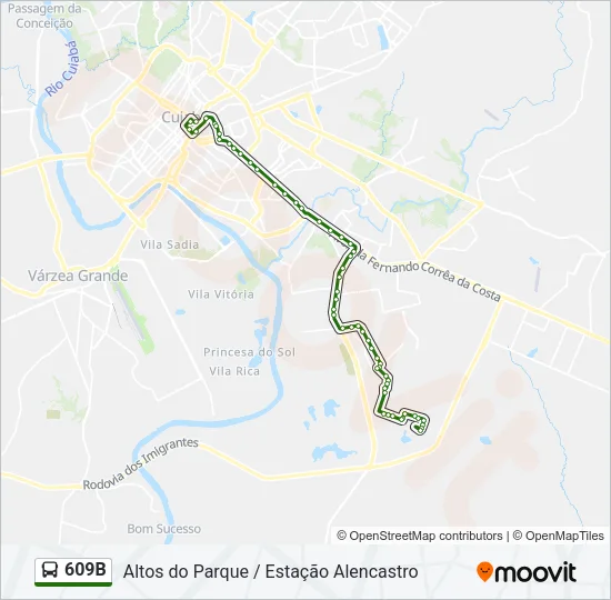 609B Bus Line Map