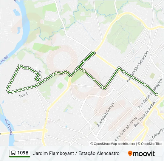 109B Bus Line Map