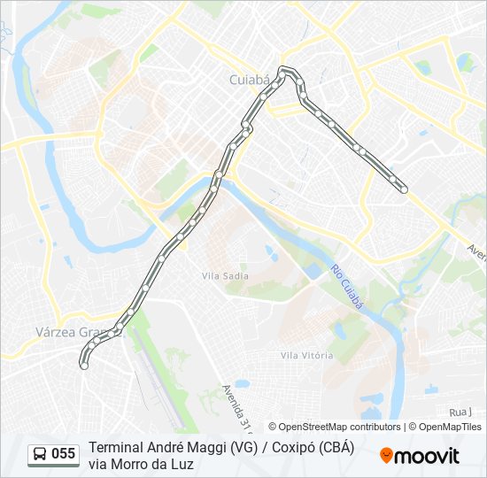 Mapa de 055 de autobús