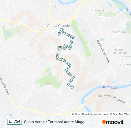 754 Bus Line Map