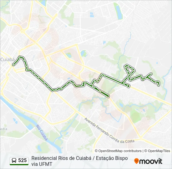 525 Bus Line Map