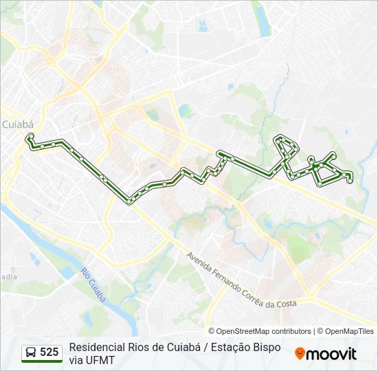 525 Bus Line Map