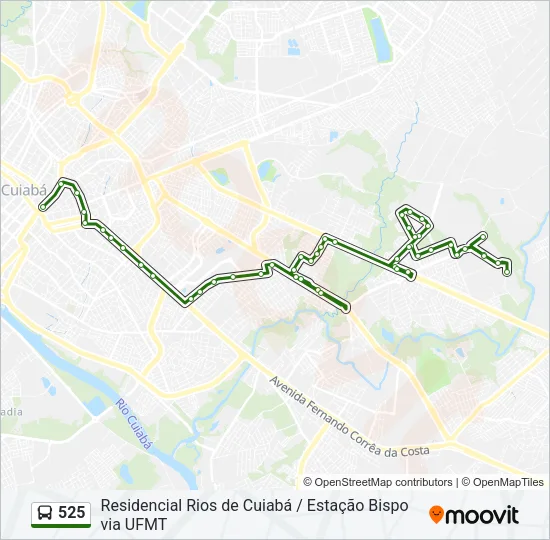 525 Bus Line Map