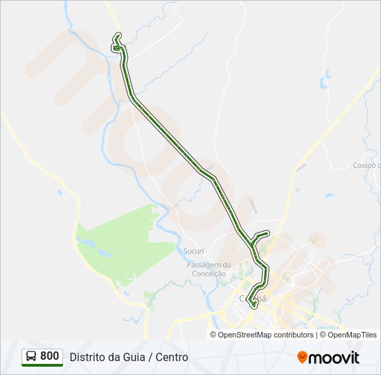 Mapa da linha 800 de ônibus