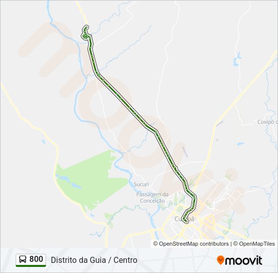 Mapa da linha 800 de ônibus