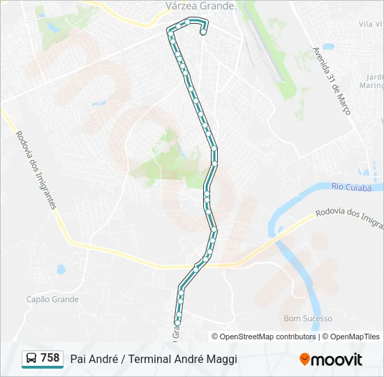 758 Bus Line Map