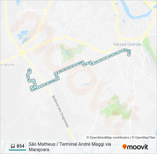 854 Bus Line Map