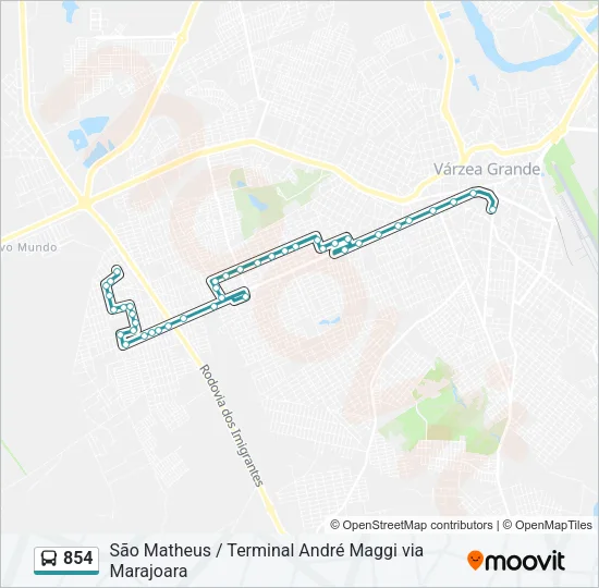 854 Bus Line Map