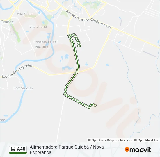 A40 Bus Line Map