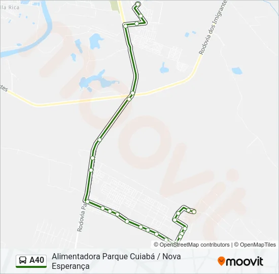 A40 Bus Line Map