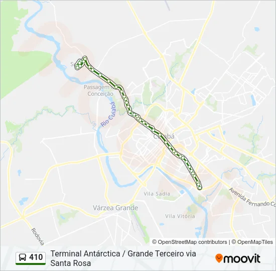 410 Bus Line Map