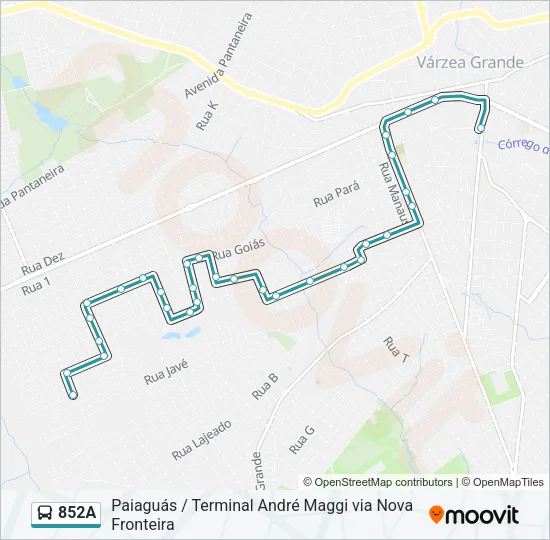 852A Bus Line Map