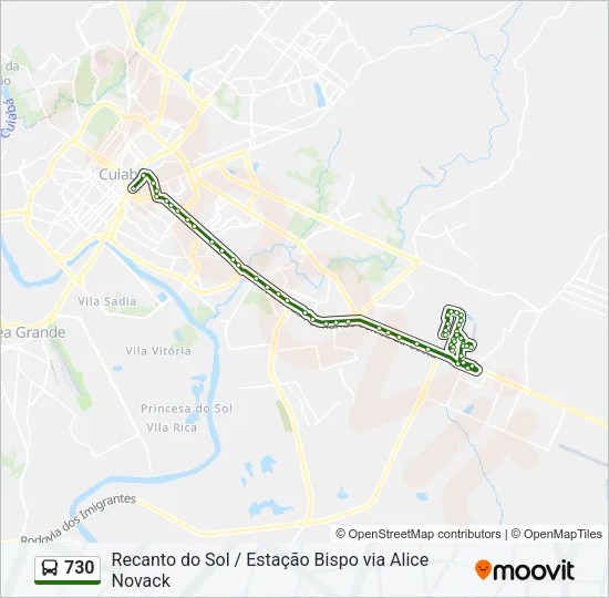 730 Bus Line Map