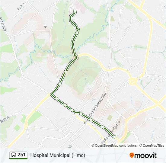 251 Bus Line Map